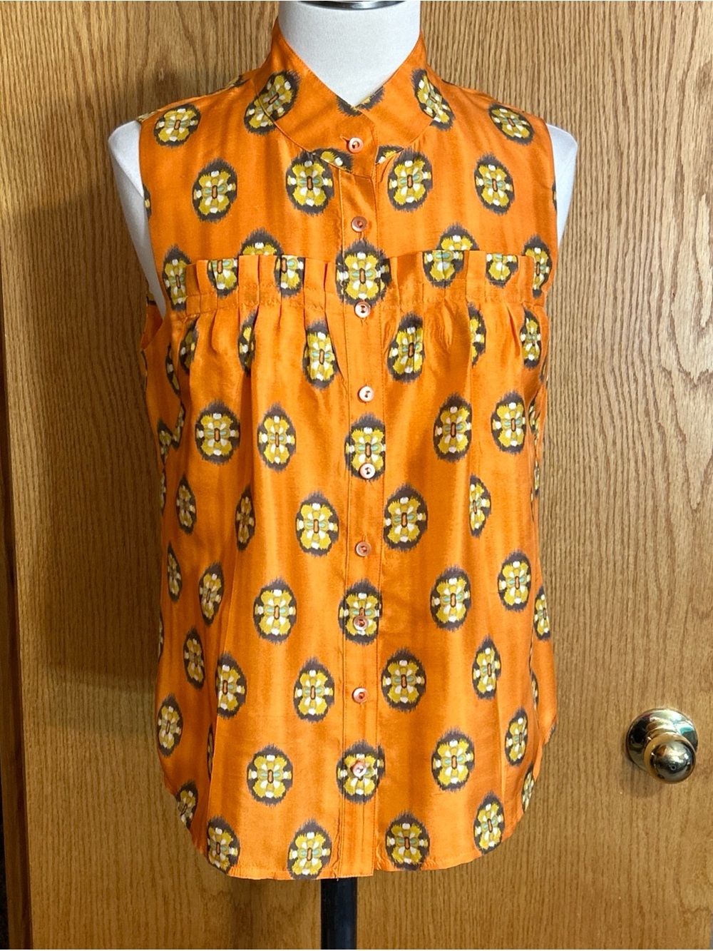 Vintage Worth Blouse 1990’s‎ Era Womans Size 12 Orange Silk Sleeveless Career